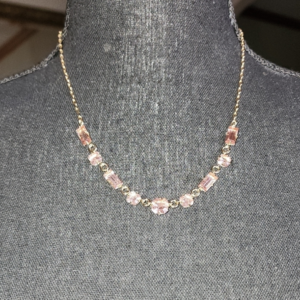 Ralph Lauren Pink and Gold Necklace with Delicate Beads